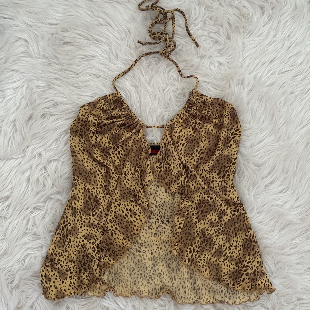 y2k cheetah halter top
